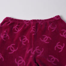 画像をギャラリービューアに読み込む, 極美品 CHANEL シャネル VINTAGE ヴィンテージ ベロアパンツ サイズ38 ココマーク ピンク アーカイブ カール ラガーフェルド 中古 4a006025