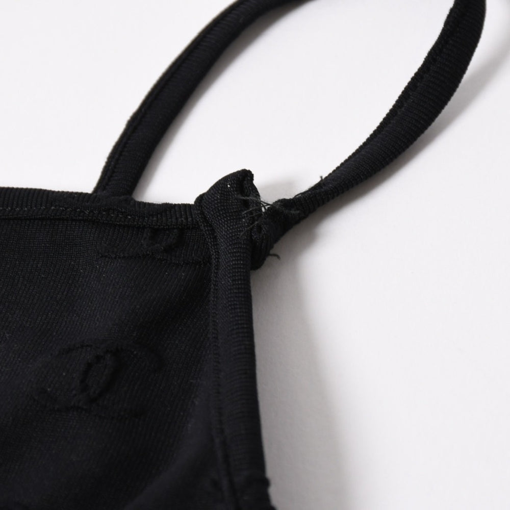 CHANEL シャネル キャミソールオールインワン P07394V05398 サイズ40 ココマーク ナイロン スパンデックス ブラック 美品 中古 4a006027