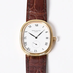 Very Good Condition PATEK PHILIPPE Patek Philippe 3987J Manual Winding K18 Yellow Gold Golden Ellipse Men's Watch Used 4a001786