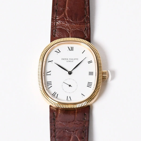 Very Good Condition PATEK PHILIPPE Patek Philippe 3987J Manual Winding K18 Yellow Gold Golden Ellipse Men's Watch Used 4a001786