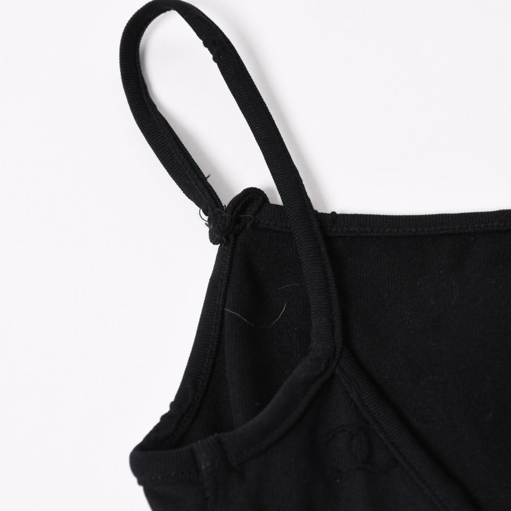 CHANEL シャネル キャミソールオールインワン P07394V05398 サイズ40 ココマーク ナイロン スパンデックス ブラック 美品 中古 4a006027