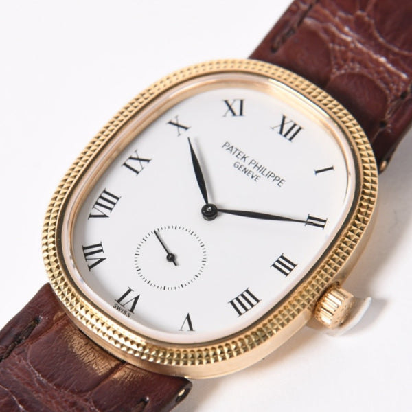 Very Good Condition PATEK PHILIPPE Patek Philippe 3987J Manual Winding K18 Yellow Gold Golden Ellipse Men's Watch Used 4a001786