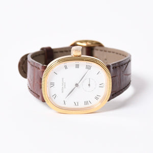 Very Good Condition PATEK PHILIPPE Patek Philippe 3987J Manual Winding K18 Yellow Gold Golden Ellipse Men's Watch Used 4a001786
