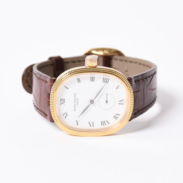 Very Good Condition PATEK PHILIPPE Patek Philippe 3987J Manual Winding K18 Yellow Gold Golden Ellipse Men's Watch Used 4a001786
