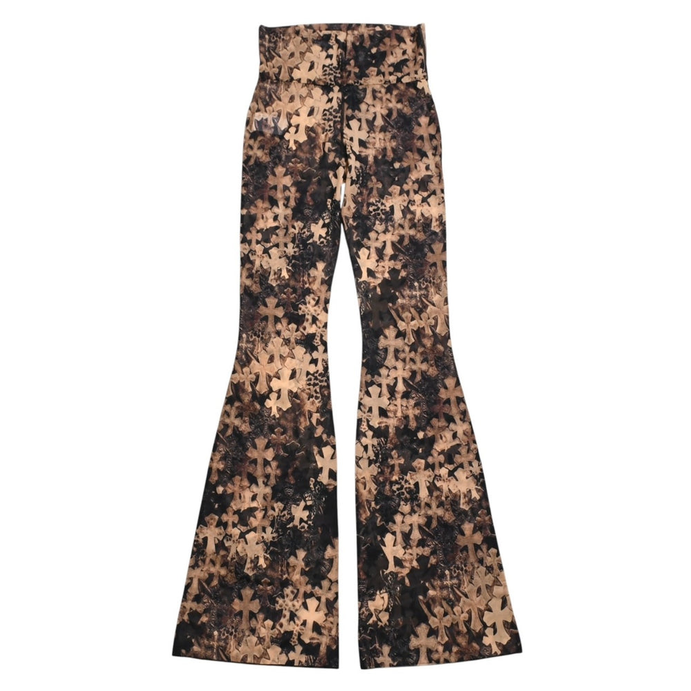 新品未使用品 CHROME HEARTS クロムハーツ Cemetery Cross Mesh Lace Flare Long Pants セメタリークロス フレアパンツ XSサイズ 中古 4a006030