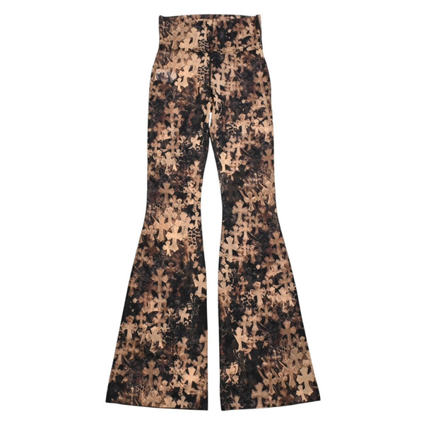 新品未使用品 CHROME HEARTS クロムハーツ Cemetery Cross Mesh Lace Flare Long Pants セメタリークロス フレアパンツ XSサイズ 中古 4a006030