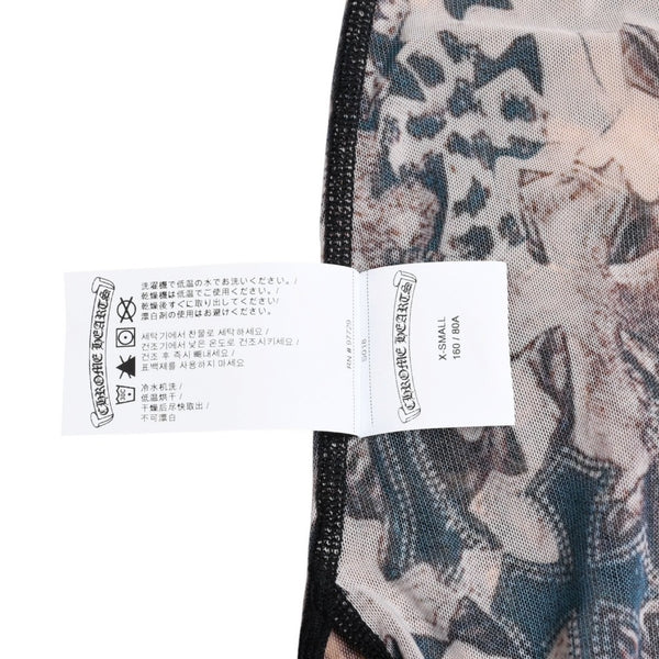 新品未使用品 CHROME HEARTS クロムハーツ ワンピース セミタリークロス シアーメッシュ生地 ブラック ブラウン サイズXS 中古 4a003149