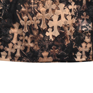 新品未使用 CHROME HEARTS クロムハーツ All Over Cross Print Mesh Long Sleeve Tops セメタリークロス ロンT Sサイズ 中古 4a006029