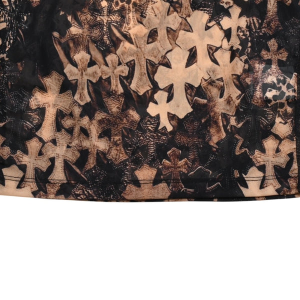 新品未使用 CHROME HEARTS クロムハーツ All Over Cross Print Mesh Long Sleeve Tops セメタリークロス ロンT Sサイズ 中古 4a006029