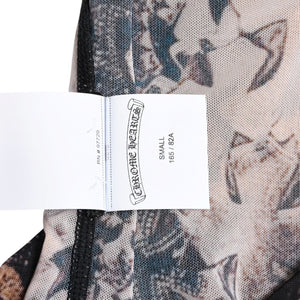 新品未使用 CHROME HEARTS クロムハーツ All Over Cross Print Mesh Long Sleeve Tops セメタリークロス ロンT Sサイズ 中古 4a006029