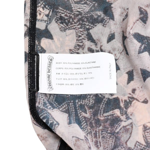新品未使用 CHROME HEARTS クロムハーツ Waterfall Cross Print Mesh Bodysuit セメタリークロス ボディスーツ Sサイズ 中古 4a003150