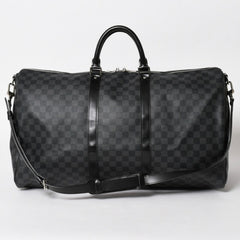 極美品 LOUIS VUITTON ルイヴィトン キーポルバンドリエール55 ボストンバッグ N41413 ダミエグラフィット ブラック 中古 4a006033