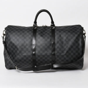 極美品 LOUIS VUITTON ルイヴィトン キーポルバンドリエール55 ボストンバッグ N41413 ダミエグラフィット ブラック 中古 4a006033