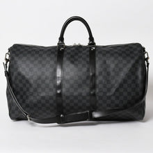 画像をギャラリービューアに読み込む, 極美品 LOUIS VUITTON ルイヴィトン キーポルバンドリエール55 ボストンバッグ N41413 ダミエグラフィット ブラック 中古 4a006033