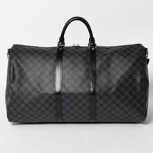 画像をギャラリービューアに読み込む, 極美品 LOUIS VUITTON ルイヴィトン キーポルバンドリエール55 ボストンバッグ N41413 ダミエグラフィット ブラック 中古 4a006033