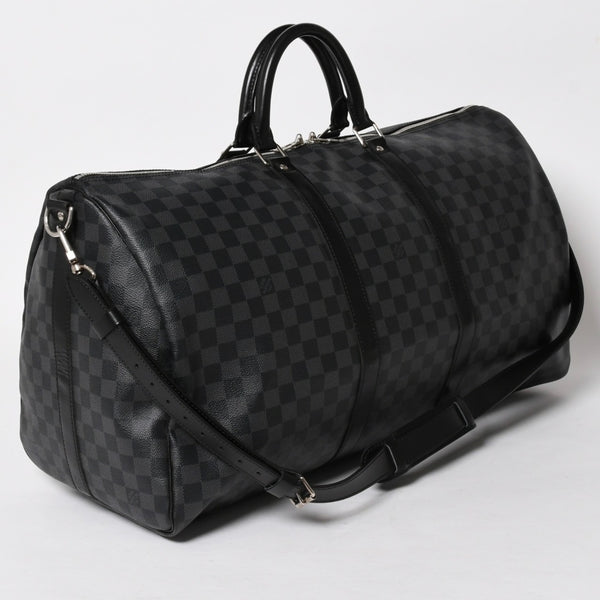 極美品 LOUIS VUITTON ルイヴィトン キーポルバンドリエール55 ボストンバッグ N41413 ダミエグラフィット ブラック 中古 4a006033