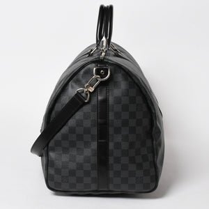 極美品 LOUIS VUITTON ルイヴィトン キーポルバンドリエール55 ボストンバッグ N41413 ダミエグラフィット ブラック 中古 4a006033