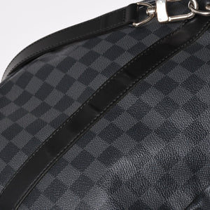 極美品 LOUIS VUITTON ルイヴィトン キーポルバンドリエール55 ボストンバッグ N41413 ダミエグラフィット ブラック 中古 4a006033
