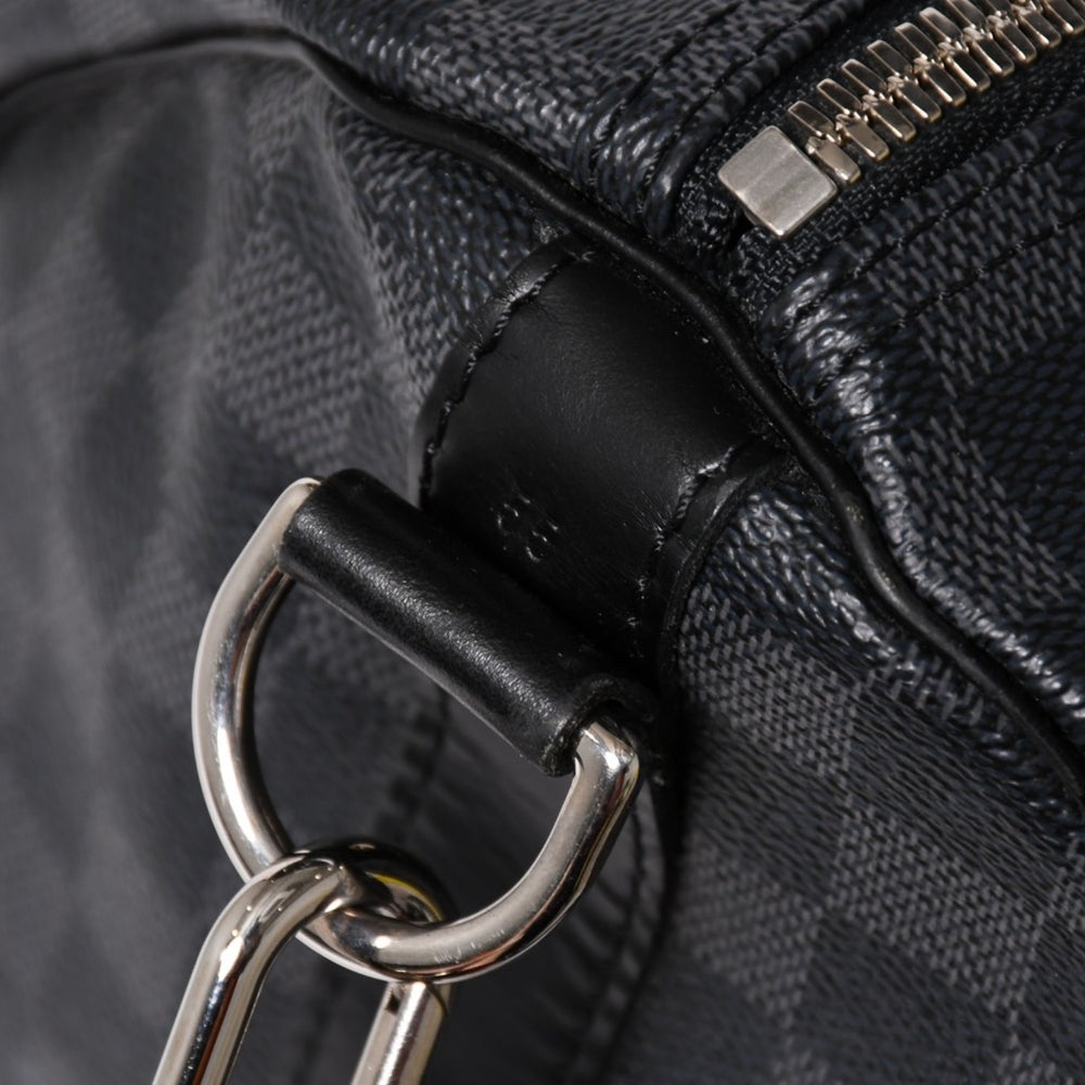 極美品 LOUIS VUITTON ルイヴィトン キーポルバンドリエール55 ボストンバッグ N41413 ダミエグラフィット ブラック 中古 4a006033