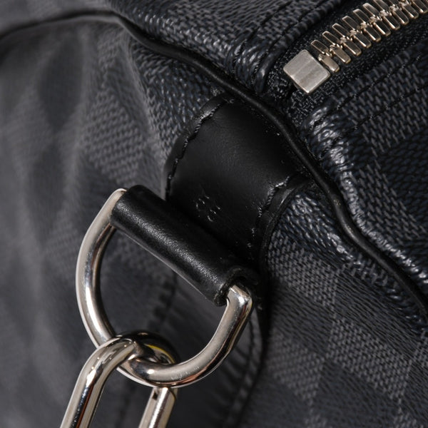 極美品 LOUIS VUITTON ルイヴィトン キーポルバンドリエール55 ボストンバッグ N41413 ダミエグラフィット ブラック 中古 4a006033