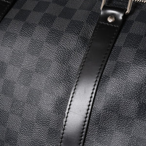 極美品 LOUIS VUITTON ルイヴィトン キーポルバンドリエール55 ボストンバッグ N41413 ダミエグラフィット ブラック 中古 4a006033