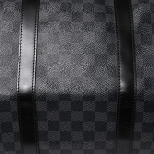 極美品 LOUIS VUITTON ルイヴィトン キーポルバンドリエール55 ボストンバッグ N41413 ダミエグラフィット ブラック 中古 4a006033