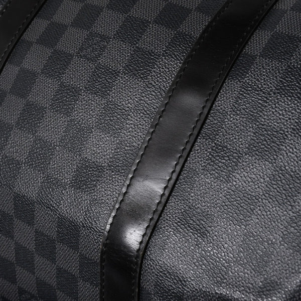 極美品 LOUIS VUITTON ルイヴィトン キーポルバンドリエール55 ボストンバッグ N41413 ダミエグラフィット ブラック 中古 4a006033