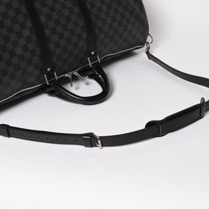 極美品 LOUIS VUITTON ルイヴィトン キーポルバンドリエール55 ボストンバッグ N41413 ダミエグラフィット ブラック 中古 4a006033