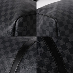 極美品 LOUIS VUITTON ルイヴィトン キーポルバンドリエール55 ボストンバッグ N41413 ダミエグラフィット ブラック 中古 4a006033