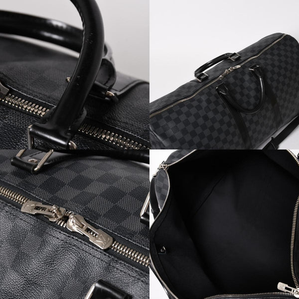 極美品 LOUIS VUITTON ルイヴィトン キーポルバンドリエール55 ボストンバッグ N41413 ダミエグラフィット ブラック 中古 4a006033