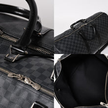 画像をギャラリービューアに読み込む, 極美品 LOUIS VUITTON ルイヴィトン キーポルバンドリエール55 ボストンバッグ N41413 ダミエグラフィット ブラック 中古 4a006033