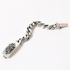 CHROME HEARTS クロムハーツ IDブレスレット ブレスレット セメタリークロス Cemetary Cross Bracelet 11リンク 重量約106.15g 美品 中古 4a006037