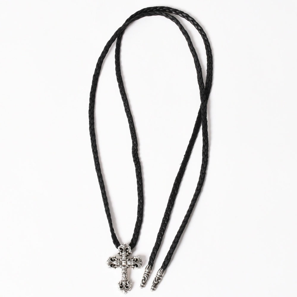 CHROME HEARTS クロムハーツ フィリグリークロス レザーブレイド ネックレス シルバー925 シルバー スターリングシルバー 重量約37.12g 美品 中古 4a005988