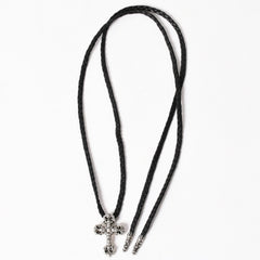 CHROME HEARTS クロムハーツ フィリグリークロス レザーブレイド ネックレス シルバー925 シルバー スターリングシルバー 重量約37.12g 美品 中古 4a005988