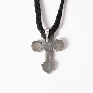 CHROME HEARTS クロムハーツ フィリグリークロス レザーブレイド ネックレス シルバー925 シルバー スターリングシルバー 重量約37.12g 美品 中古 4a005988