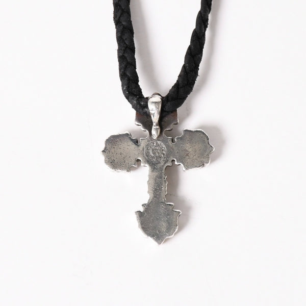 CHROME HEARTS クロムハーツ フィリグリークロス レザーブレイド ネックレス シルバー925 シルバー スターリングシルバー 重量約37.12g 美品 中古 4a005988
