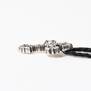 CHROME HEARTS クロムハーツ フィリグリークロス レザーブレイド ネックレス シルバー925 シルバー スターリングシルバー 重量約37.12g 美品 中古 4a005988