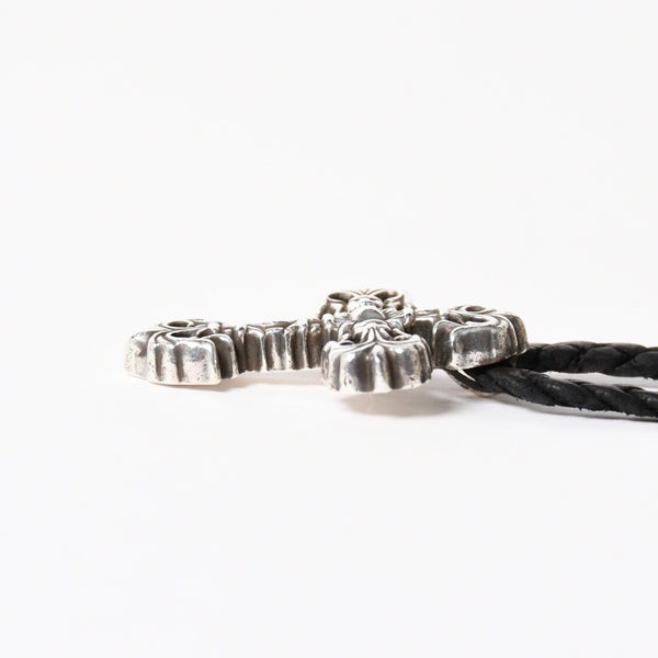 CHROME HEARTS クロムハーツ フィリグリークロス レザーブレイド ネックレス シルバー925 シルバー スターリングシルバー 重量約37.12g 美品 中古 4a005988