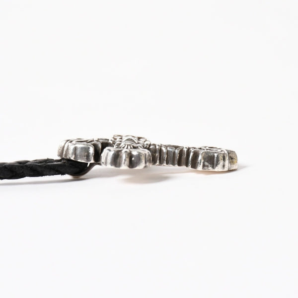 CHROME HEARTS クロムハーツ フィリグリークロス レザーブレイド ネックレス シルバー925 シルバー スターリングシルバー 重量約37.12g 美品 中古 4a005988