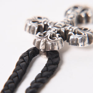 CHROME HEARTS クロムハーツ フィリグリークロス レザーブレイド ネックレス シルバー925 シルバー スターリングシルバー 重量約37.12g 美品 中古 4a005988