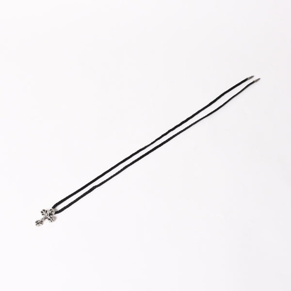 CHROME HEARTS クロムハーツ フィリグリークロス レザーブレイド ネックレス シルバー925 シルバー スターリングシルバー 重量約37.12g 美品 中古 4a005988