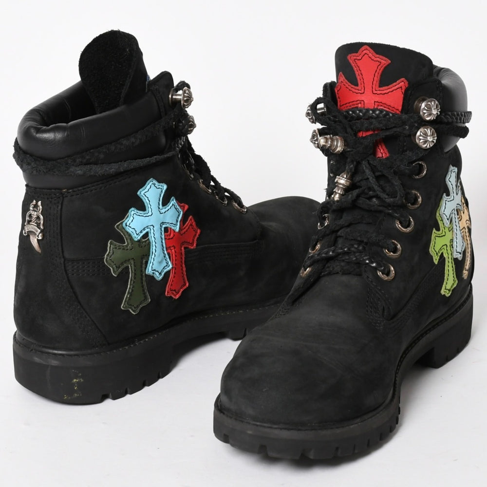 CHROME HEARTS クロムハーツ × Timberland ティンバーランド 6インチブーツ サイズ8M 10073 セメタリークロスパッチ 8パッチ 美品 中古 4a006035