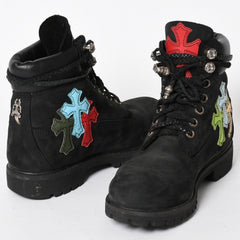 CHROME HEARTS クロムハーツ × Timberland ティンバーランド 6インチブーツ サイズ8M 10073 セメタリークロスパッチ 8パッチ 美品 中古 4a006035