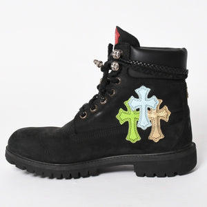 CHROME HEARTS クロムハーツ × Timberland ティンバーランド 6インチブーツ サイズ8M 10073 セメタリークロスパッチ 8パッチ 美品 中古 4a006035