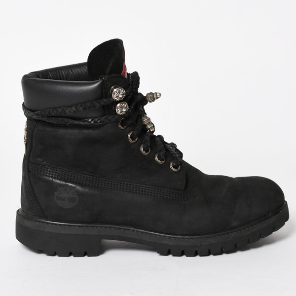 CHROME HEARTS クロムハーツ × Timberland ティンバーランド 6インチブーツ サイズ8M 10073 セメタリークロスパッチ 8パッチ 美品 中古 4a006035