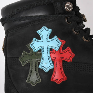 CHROME HEARTS クロムハーツ × Timberland ティンバーランド 6インチブーツ サイズ8M 10073 セメタリークロスパッチ 8パッチ 美品 中古 4a006035