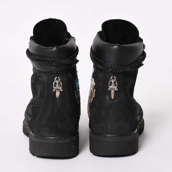 CHROME HEARTS クロムハーツ × Timberland ティンバーランド 6インチブーツ サイズ8M 10073 セメタリークロスパッチ 8パッチ 美品 中古 4a006035
