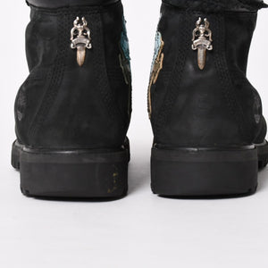 CHROME HEARTS クロムハーツ × Timberland ティンバーランド 6インチブーツ サイズ8M 10073 セメタリークロスパッチ 8パッチ 美品 中古 4a006035