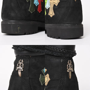 CHROME HEARTS クロムハーツ × Timberland ティンバーランド 6インチブーツ サイズ8M 10073 セメタリークロスパッチ 8パッチ 美品 中古 4a006035