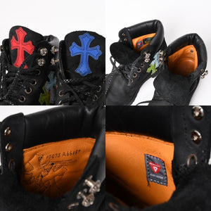 CHROME HEARTS クロムハーツ × Timberland ティンバーランド 6インチブーツ サイズ8M 10073 セメタリークロスパッチ 8パッチ 美品 中古 4a006035